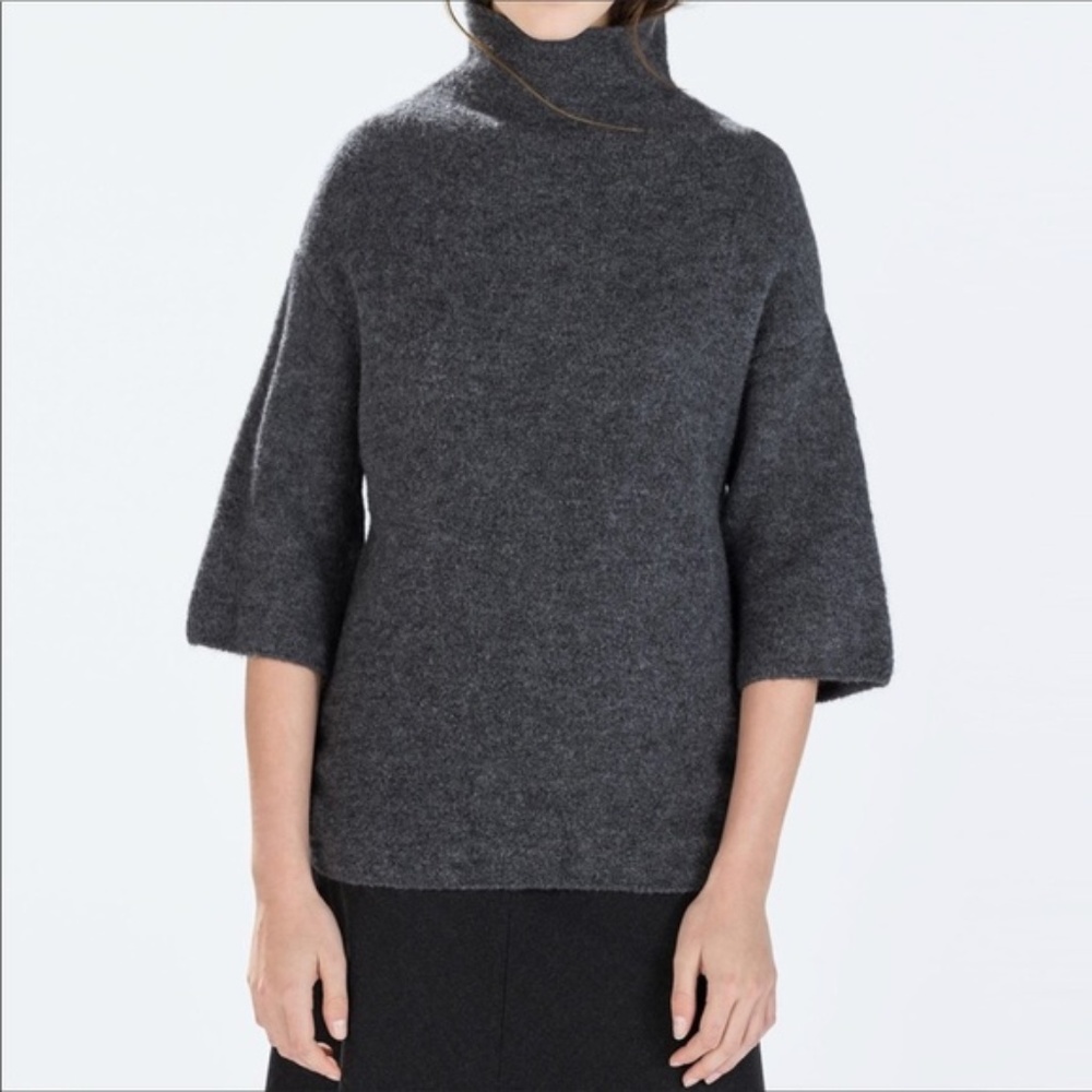 Zara cozy oversized mock neck sweater